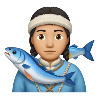 inuit with fish sticker