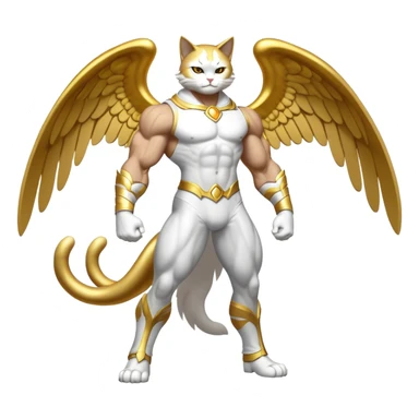 Golden Divine god angel Omni Black and white Super muscular Buff sigma Gigachad cat full body tuxedo colored  sticker