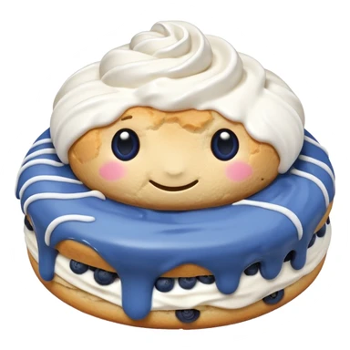 plain blueberry biscuit with single white icing swirl on top sticker