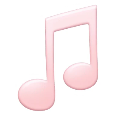 Pale pink music note with pale pink heart  sticker