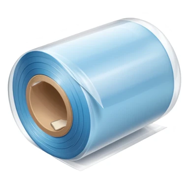 A long thin roll of transparent plastic wrapping, use no other colors  sticker