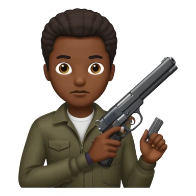 black man holding gun sticker