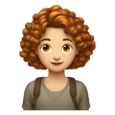 un homme au cheveux court brun et bouclés qui fait un câlin a une fille aux cheveux roux mi-long et frisés sticker