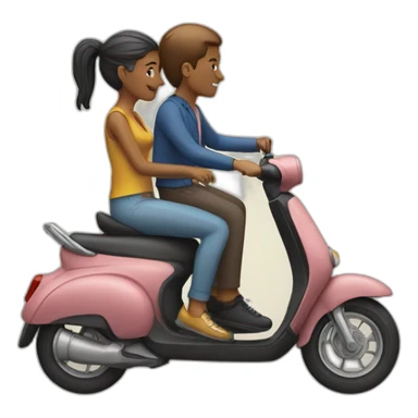 2 people on a scooter sticker
