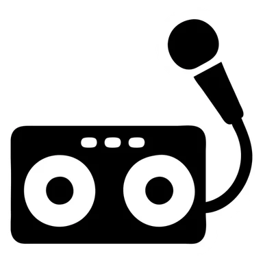 A DJ setup with a microphone. sticker