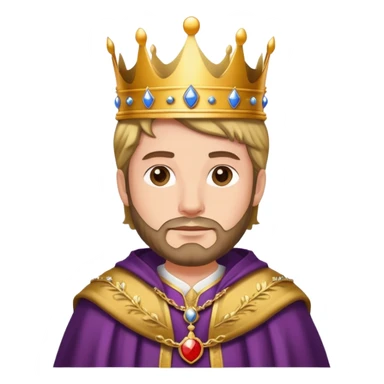 king with crown and royal robe sticker