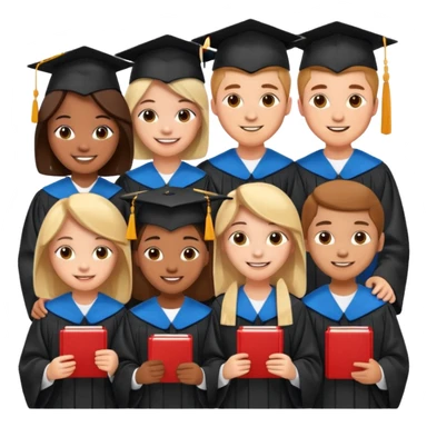 un grupo de estudiantes simpáticas sticker