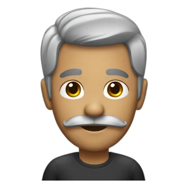 black with some gray hair software developer with black moustache sticker