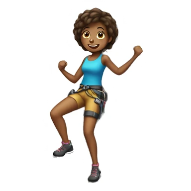girl rock climbing sticker