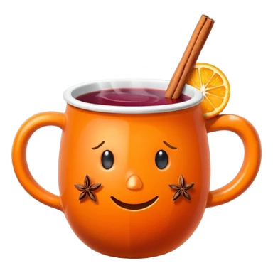 mulled wine in an orange mug sticker