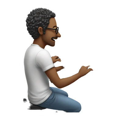 man turning into a modular synthesizer sticker