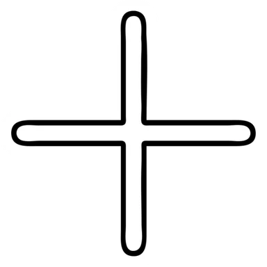minimalist plus icon, thin black outline, no fill sticker