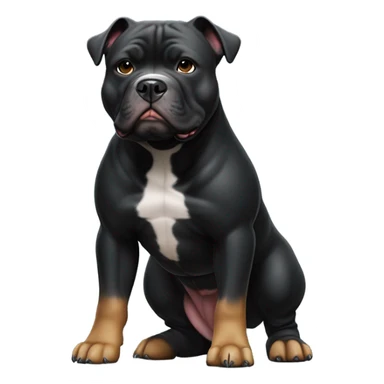 99% Black American Bully with prong collar and e-collar. sticker
