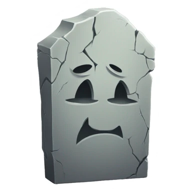 A cracked tombstone sticker