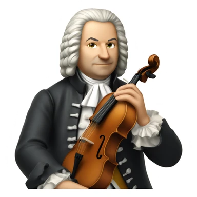 Johann Sebastian Bach holding violin sticker