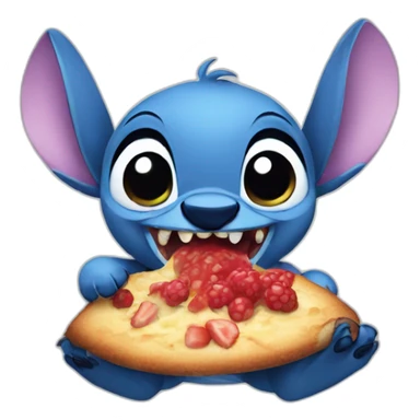 Stitch eating sticker