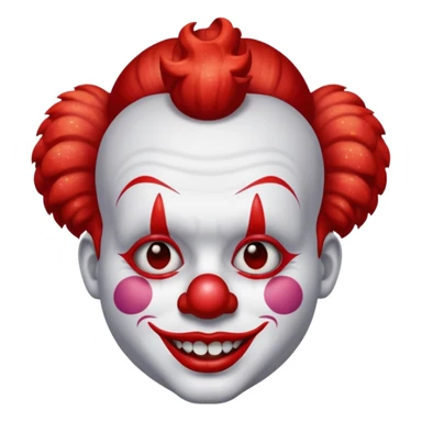 red glitter clown with the neutre facial expression sticker