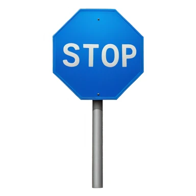blue stop sign sticker