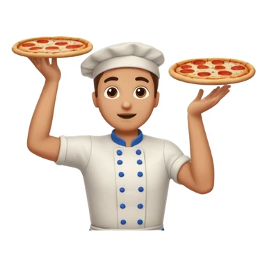 a pizzaiolo tossing pizza dough sticker