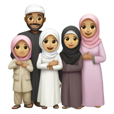 muslim family taking picture sticker