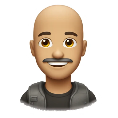 smiling boy with facial hair bald sticker