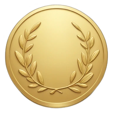 circle gold coin with laurel sticker