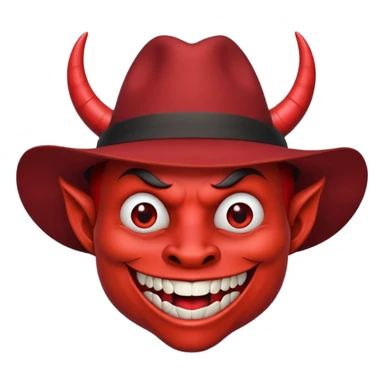 Hatted Devil with red fedora sticker