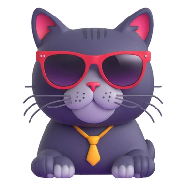 cool cat wearing sunglasses sticker
