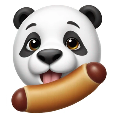 Panda with a sausage dog sticker