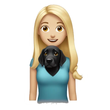 blonde haired girl with black lab sticker