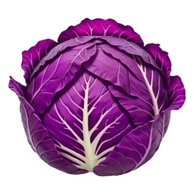Red cabbage sliced without bowl with big cabbage head in the background sticker