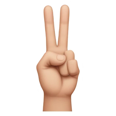 Peace sign with thumb out, so only fingers down are pinky and ring finger sticker