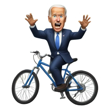 Joe Biden falling of his bike sticker