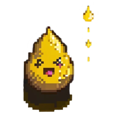 poop emoji vs yellow droplet, simple and fun sticker