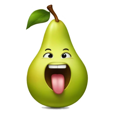 pear with big tongue sticker