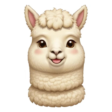 Meme-Worthy Cute Sleeping Cream Alpaca Portrait Emoji, Head resting peacefully with a contented smile, showcasing a delightfully robust build and a luxuriously soft cream fleece, eyes shut in a serene nap, Simplified yet hilariously adorable features, highly detailed, glowing with a soft, drowsy light, high shine, relaxed and utterly lovable, stylized with an air of playful laziness, bright and heartwarming, soft glowing outline, capturing the essence of a comically sleepy alpaca, so meme-worthy it feels like it could instantly become the next viral sensation of adorable slumber! sticker