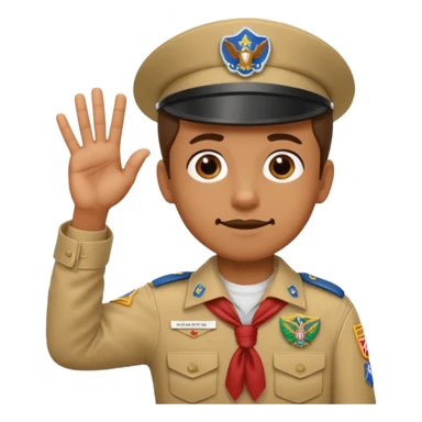 close-up of a hand making the boy scout three-finger salute sticker