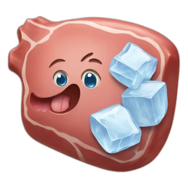 meat with ice cubes sticker