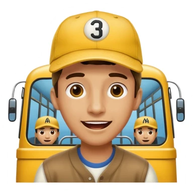 autobus de equipo llevando a egnte de basebal  y un chofer sticker