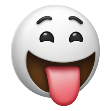 Smiling guy with his tongue sticking out with weird balls on the end sticker