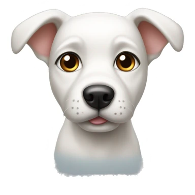 White puppy dog with brow ears head sticker