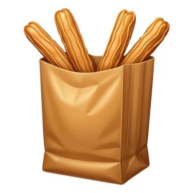 Un sac en papier normal avec à l’intérieur plusieurs churros au caramel bien sucree sticker