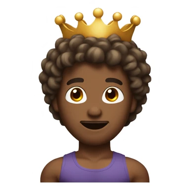 Body builder with brown curly haïr with a crown on his head sticker
