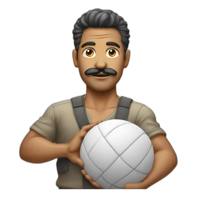  Expressively strenuously carrying heavy balls white Cuban Man with mustache sticker