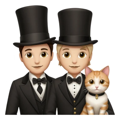 magician couple and their pet cat sticker