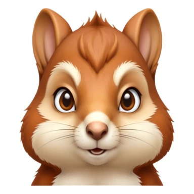 Cinematic Noble Squirrel Portrait Emoji, Poised and regal, with a nimble, agile build and a lush, well-groomed Fur of rich auburn and cream, deep-set soulful bright eyes, Simplified yet sharp and sophisticated features, highly detailed, glowing with a soft, dignified glow, high shine, intelligent and spry, stylized with an air of woodland charm, focused and attentive, soft glowing outline, capturing the essence of a watchful and confident rodent, so majestic it feels as though it could scamper out of the screen with effortless authority! sticker