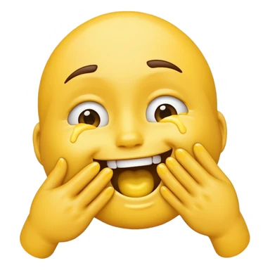 emoji that’s choking itself with their hands with a smile and tears  sticker