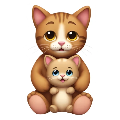  cat and his little teddy BEAR sticker