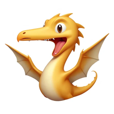 Cinematic Cute Yawning Pterodactyl Portrait Emoji, Head tilted slightly with a dramatic, wide-open yawn, showcasing a slender, gracefully curved body with softly drooping wings and sleepy, half-closed eyes, Simplified yet irresistibly cute features, highly detailed, glowing with a soft, cozy aerial glow, high shine, relaxed yet expressive, stylized with a dash of whimsical flight charm, soft glowing outline, capturing the essence of a drowsy yet affectionate Pterodactyl that appears ready to stretch and yawn its way out of the screen! sticker