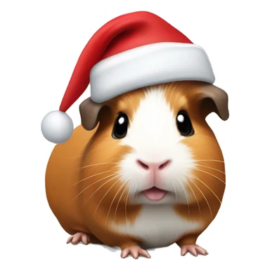 Guinea pig wearing Santa hat  sticker